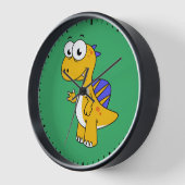 かわいいイラストレーションのスピノサウルス。2 壁時計 (傾斜)
