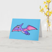 かわいいイラストレーションのパテ飛んでいるロダク。 カード (黄色い花)