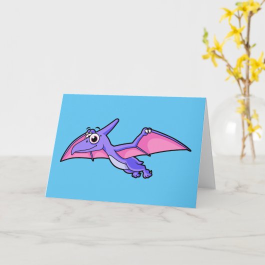 かわいいイラストレーションのパテ飛んでいるロダク。 カード (黄色い花)