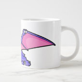 かわいいイラストレーションのパテ飛んでいるロダク。 ジャンボコーヒーマグカップ (右)