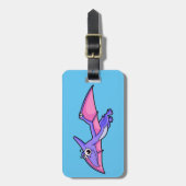 かわいいイラストレーションのパテ飛んでいるロダク。 ラゲッジタグ (正面縦)