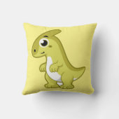 かわいいイラストレーションのパラショロフォス恐竜。 クッション (裏面)