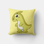かわいいイラストレーションのパラショロフォス恐竜。 クッション (正面)