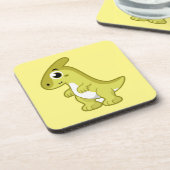 かわいいイラストレーションのパラショロフォス恐竜。 コースター (左側)