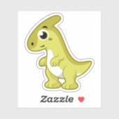 かわいいイラストレーションのパラショロフォス恐竜。 シール (シート)