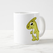 かわいいイラストレーションのパラショロフォス恐竜。 ジャンボコーヒーマグカップ (正面右)