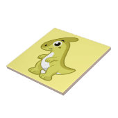 かわいいイラストレーションのパラショロフォス恐竜。 タイル (側面)