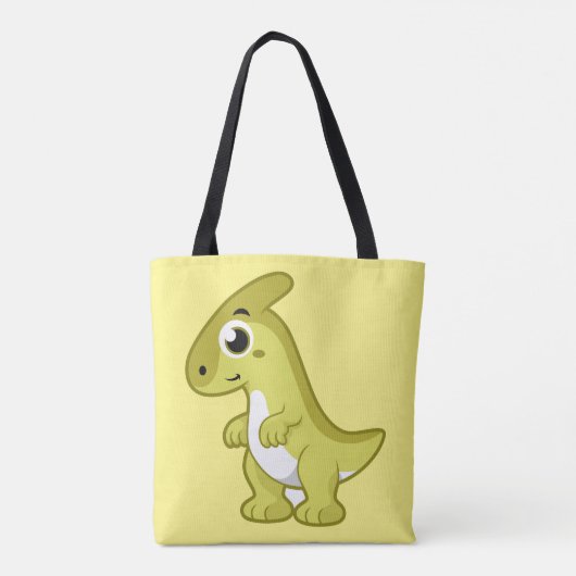 かわいいイラストレーションのパラショロフォス恐竜。 トートバッグ (裏面)