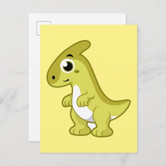かわいいイラストレーションのパラショロフォス恐竜。 ポストカード (正面/裏面)