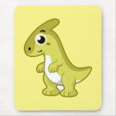 かわいいイラストレーションのパラショロフォス恐竜。 マウスパッド (正面)