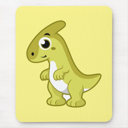 かわいいイラストレーションのパラショロフォス恐竜。 マウスパッド (正面)