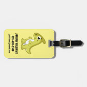 かわいいイラストレーションのパラショロフォス恐竜。 ラゲッジタグ (正面横)