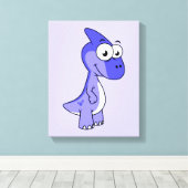 かわいいイラストレーションのパラショロフォス恐竜。2 キャンバスプリント (インサイチュ (ウッドフロア))