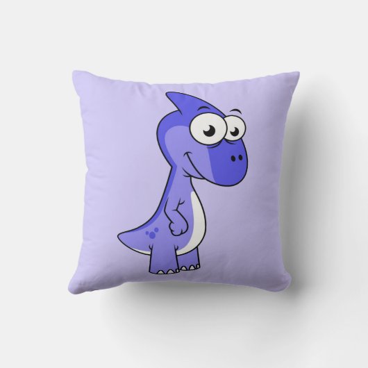 かわいいイラストレーションのパラショロフォス恐竜。2 クッション (裏面)