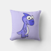 かわいいイラストレーションのパラショロフォス恐竜。2 クッション (正面)