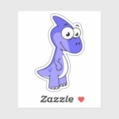 かわいいイラストレーションのパラショロフォス恐竜。2 シール (シート)