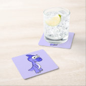 かわいいイラストレーションのパラショロフォス恐竜。2 スクエアペーパーコースター (インサイチュ)