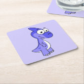 かわいいイラストレーションのパラショロフォス恐竜。2 スクエアペーパーコースター (アングル)