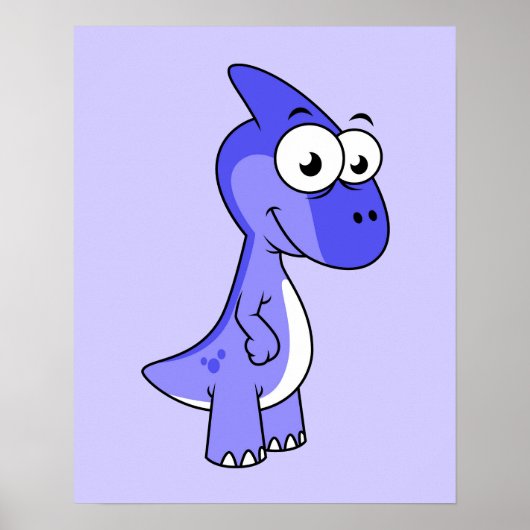 かわいいイラストレーションのパラショロフォス恐竜。2 ポスター (正面)