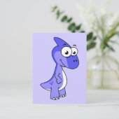 かわいいイラストレーションのパラショロフォス恐竜。2 ポストカード (スタンド正面)