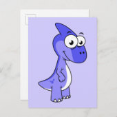 かわいいイラストレーションのパラショロフォス恐竜。2 ポストカード (正面/裏面)