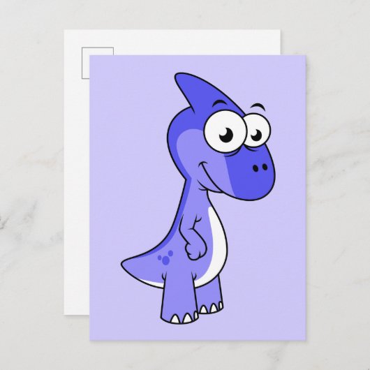 かわいいイラストレーションのパラショロフォス恐竜。2 ポストカード (正面/裏面)