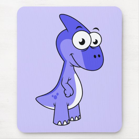 かわいいイラストレーションのパラショロフォス恐竜。2 マウスパッド (正面)