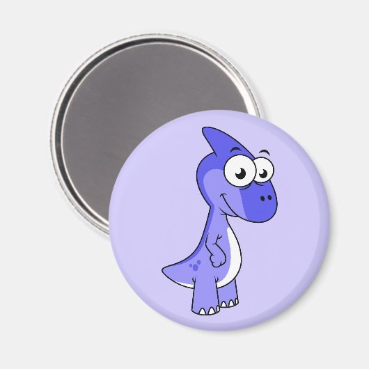 かわいいイラストレーションのパラショロフォス恐竜。2 マグネット (正面/裏面)