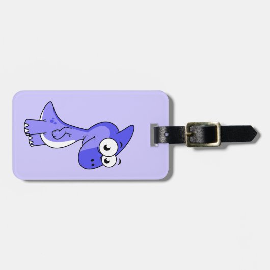 かわいいイラストレーションのパラショロフォス恐竜。2 ラゲッジタグ (正面横)