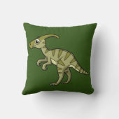 かわいいイラストレーションのパラショロフォス恐竜。3 クッション (裏面)