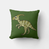 かわいいイラストレーションのパラショロフォス恐竜。3 クッション (正面)