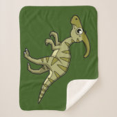 かわいいイラストレーションのパラショロフォス恐竜。3 シェルパブランケット (正面)