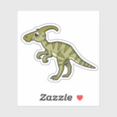 かわいいイラストレーションのパラショロフォス恐竜。3 シール (シート)