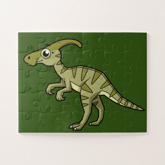 かわいいイラストレーションのパラショロフォス恐竜。3 ジグソーパズル (横)