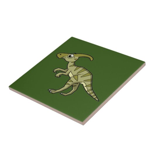 かわいいイラストレーションのパラショロフォス恐竜。3 タイル (側面)