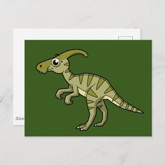 かわいいイラストレーションのパラショロフォス恐竜。3 ポストカード (正面/裏面)