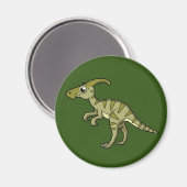 かわいいイラストレーションのパラショロフォス恐竜。3 マグネット (正面/裏面)
