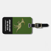 かわいいイラストレーションのパラショロフォス恐竜。3 ラゲッジタグ (正面横)