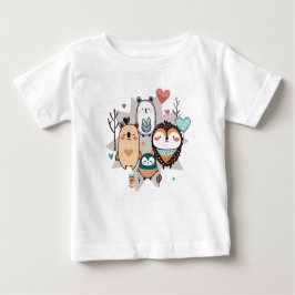 かわいいイラストレーションのTシャツ ベビーTシャツ