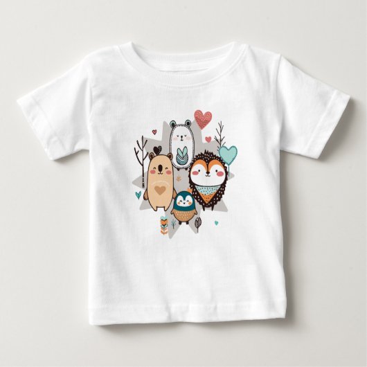 かわいいイラストレーションのTシャツ ベビーTシャツ (正面)