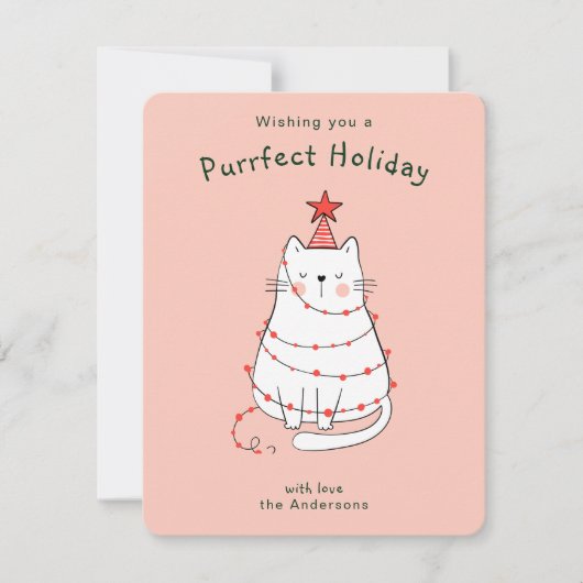 かわいいイラストレーションキャットホリデーカード シーズンカード (正面)