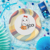 かわいいイラストレーションハッピーハローウィンブー ペーパープレート (パーティー)