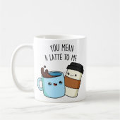 かわいいイラストレーションラブ引用文カラフル コーヒーマグカップ (左)