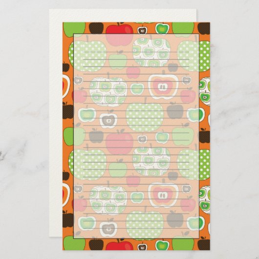 かわいいイラストレーション柄 便箋 (正面/裏面)