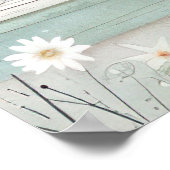 かわいいイラストレーション沿岸生活ビーチシーン ポスター (角)