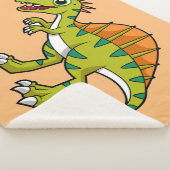 かわいいイラストレーション笑顔のスピノサウルス。 シェルパブランケット (3/4)