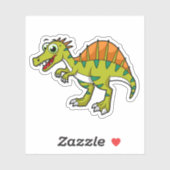 かわいいイラストレーション笑顔のスピノサウルス。 シール (シート)