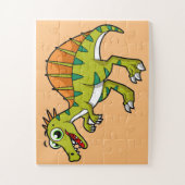 かわいいイラストレーション笑顔のスピノサウルス。 ジグソーパズル (縦)