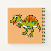 かわいいイラストレーション笑顔のスピノサウルス。 ノートブック (裏面)