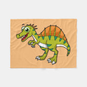 かわいいイラストレーション笑顔のスピノサウルス。 フリースブランケット (正面(横))